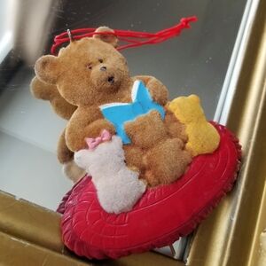 ❗Vintage Three Little Bears Storytime Felt Velvet Holiday Ornament❗